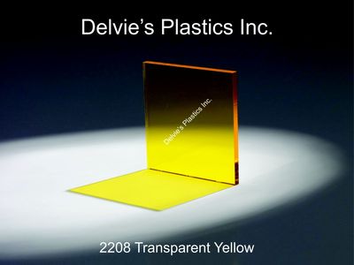 1/4'' 2208 Transparent Yellow Cell Cast Acrylic Sheet  12'' x 12''