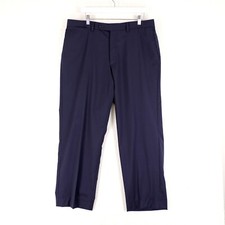 Jack Victor Exclusive Collection Estrato Super 110s Wool Blue Dress Pants 36/30