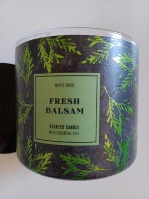 Bath and Body Works - White Barn 3 Wick Scented Candle FRESH BALSAM 14.5 oz