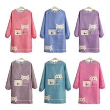 Full Wrap Women Overall Apron Long Sleeved Cooking Smock Adult Bib  Restaurant