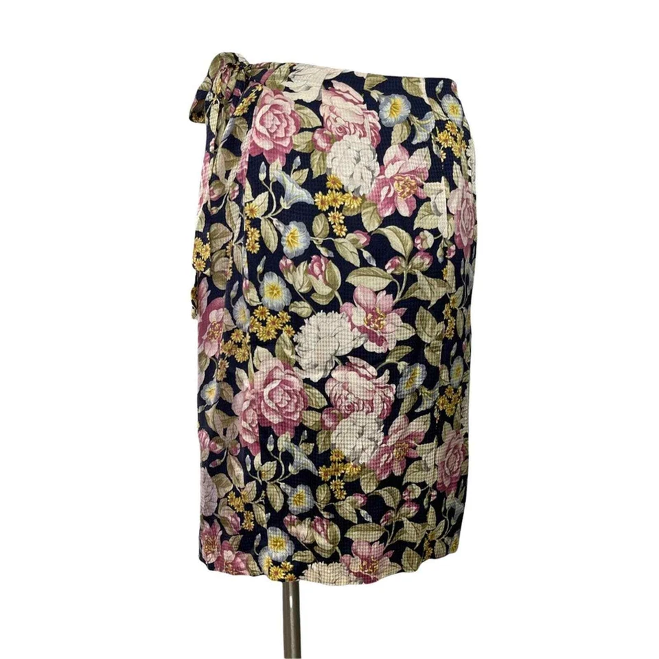 Falda envolvente floral 100 % rosas seda Anne Klein nueva con etiquetas 4 Foto 3 de 4