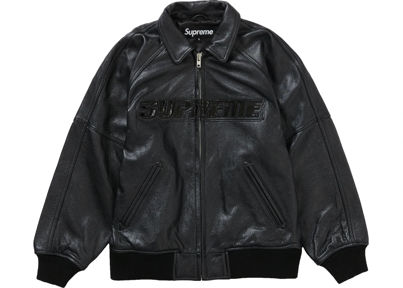 Veste en cuir Supreme Silver Surfer noir taille M neuve