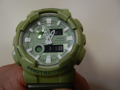 RARE 2 TONE GREEN COLOR MENS CASIO G SHOCK THERMOMETER WATCH GAX-100CSB NEW BAT