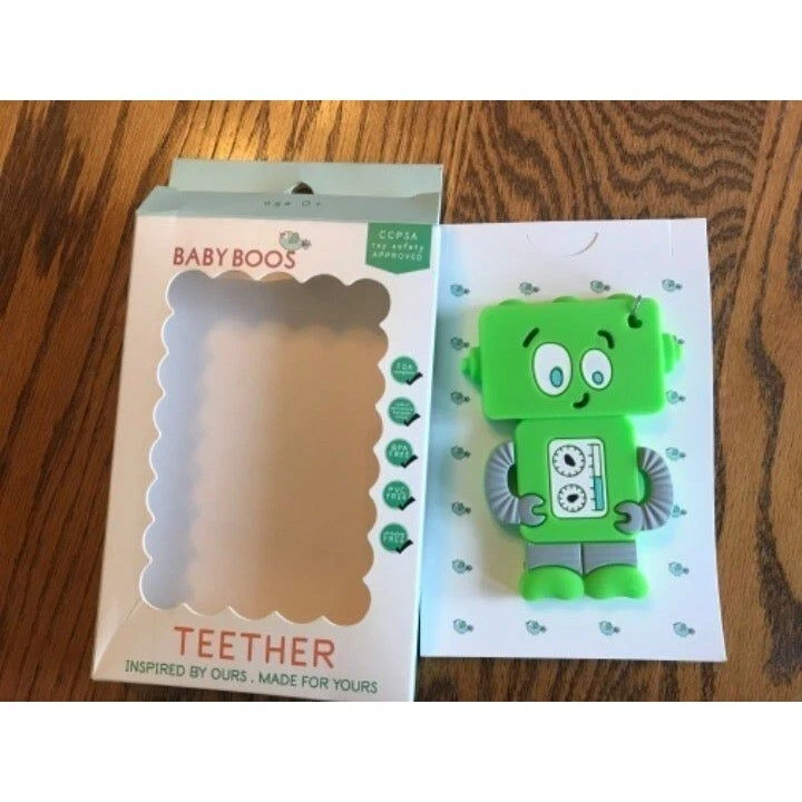 Baby Boos Green Silicone Robot Teether - Image 2 of 3