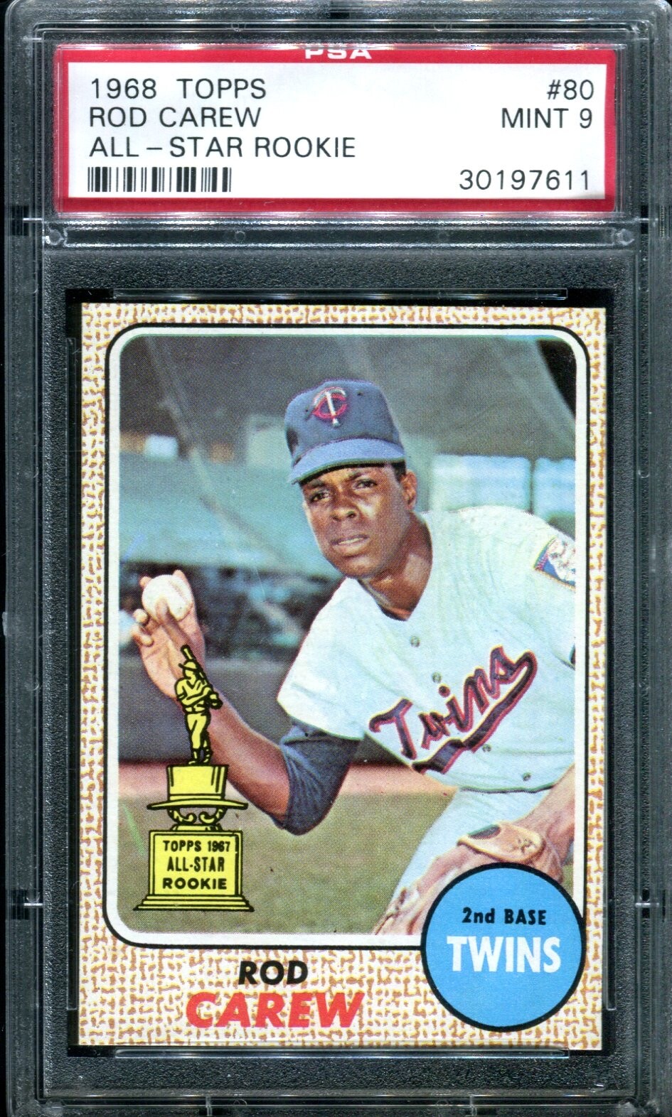 1968 TOPPS #80 ROD CAREW ALL-STAR ROOKIE PSA 9 (7611)