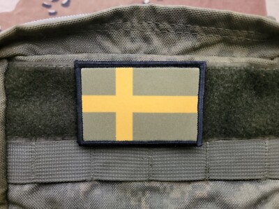 Sweden OD Green Semi-Subdued Woodland Flag Military Uniform 2x3 Patch Army 