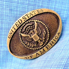 United States Of America Seal Belt Buckle Eagle E Pluribus Unum Vtg 80s .NOX358