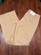 Gap Women's Stretch Flat Front Beige Pants Chino Modern Fit Flare Size 8A New 