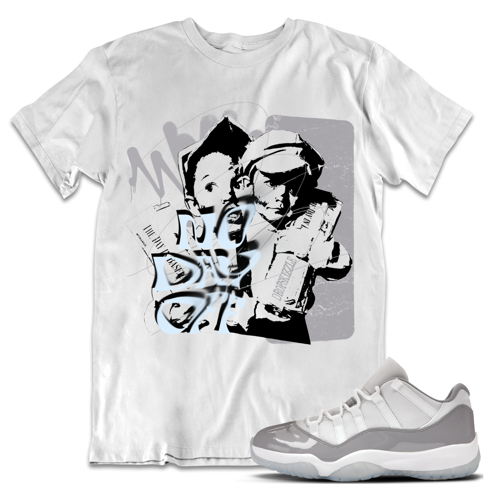 Shirt to Match 11 Cement Grey 11s dropSkizzle - No Day Off Grunge
