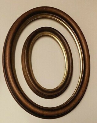 Petit Cadre Photo Ovale Vintage Marron - Plastique - Dimensions 12,3 X 10,1 Cm