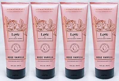 4 Bath & Body Works LOVE ROSE VANILLA Moisturizing BODY WASH 10 oz