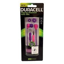 Duracell Deep Bass Wired 3.5mm Earbuds with Microphone Headphones Hands Free