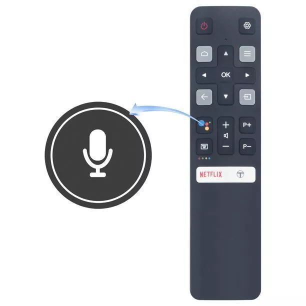 Remote Control For TCL TV Google Assistant Voice 50P8M 50P8S 50T8S