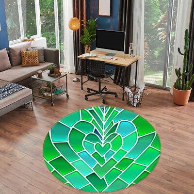 3D Green Heart ZHUA599 Game Non Slip Rug Mat Photo Carpet Zoe