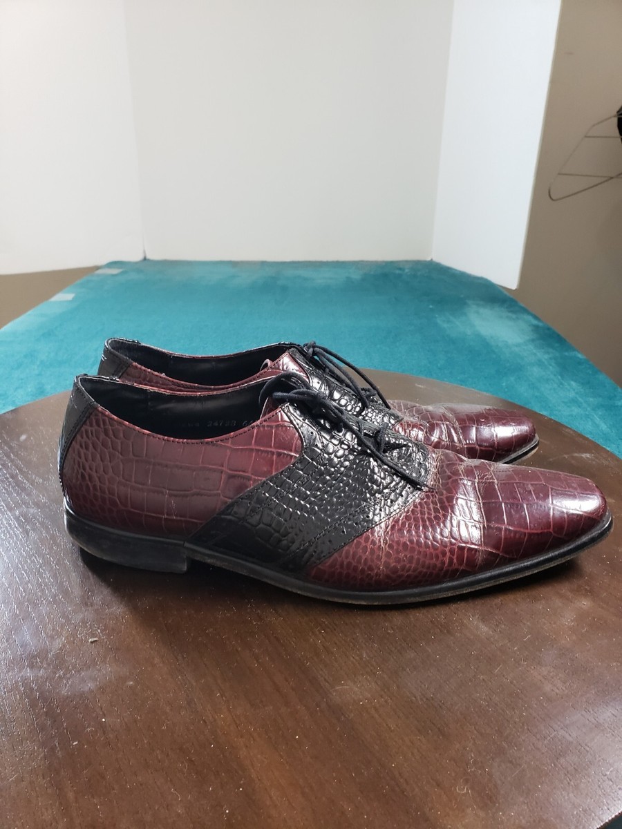 Stacy Adams Dress Shoes Sz 10 Mens Red Pebbled Leather 
