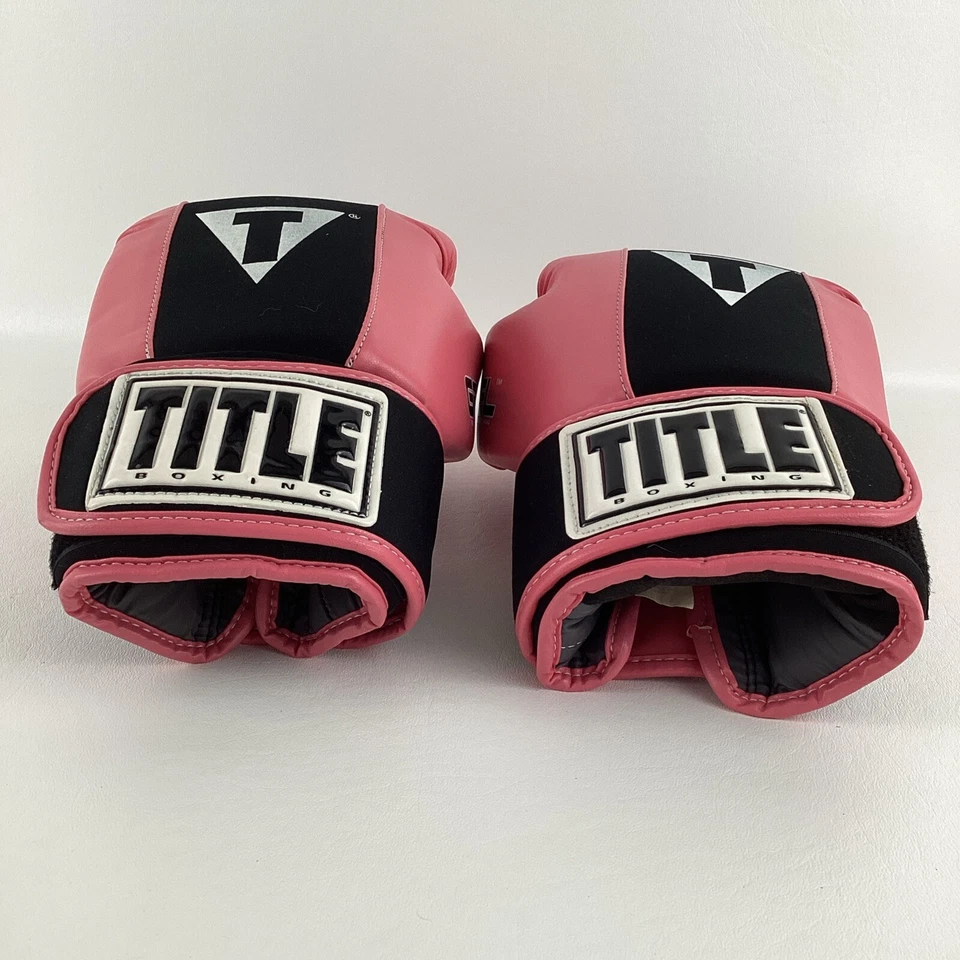 Guantes forzados en gel de boxeo Title talla mediana equipo deportivo atlético rosa Foto 2 de 4