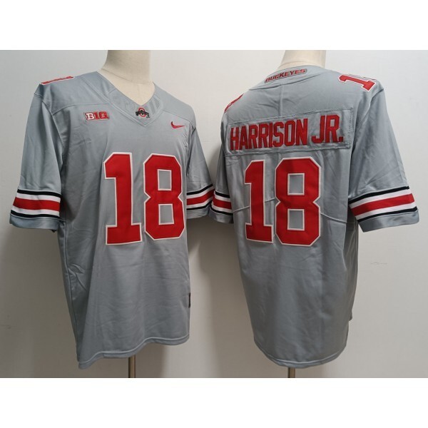 NCAA Buckeyes #18 MARVIN Harrison JR Gray 2023 F.U.S.E Limited Jersey SZ 2XL NWT