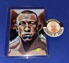 GSP Georges St-Pierre UFC Chip Coin & Custom Foil Trading Card  Rare Fighter Set