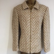 Ladies Jacket Size 16 Beige Nude Betty Barclay Zip Wool Alpaca Mohair