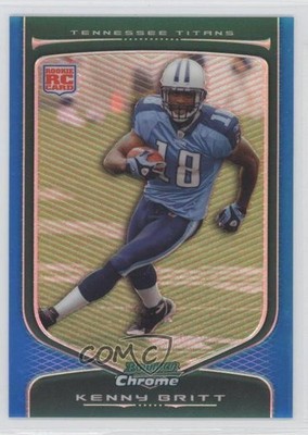 2009 Bowman Chrome Blue Refractor 130/150 Kenny Britt #130 Rookie RC 0a1