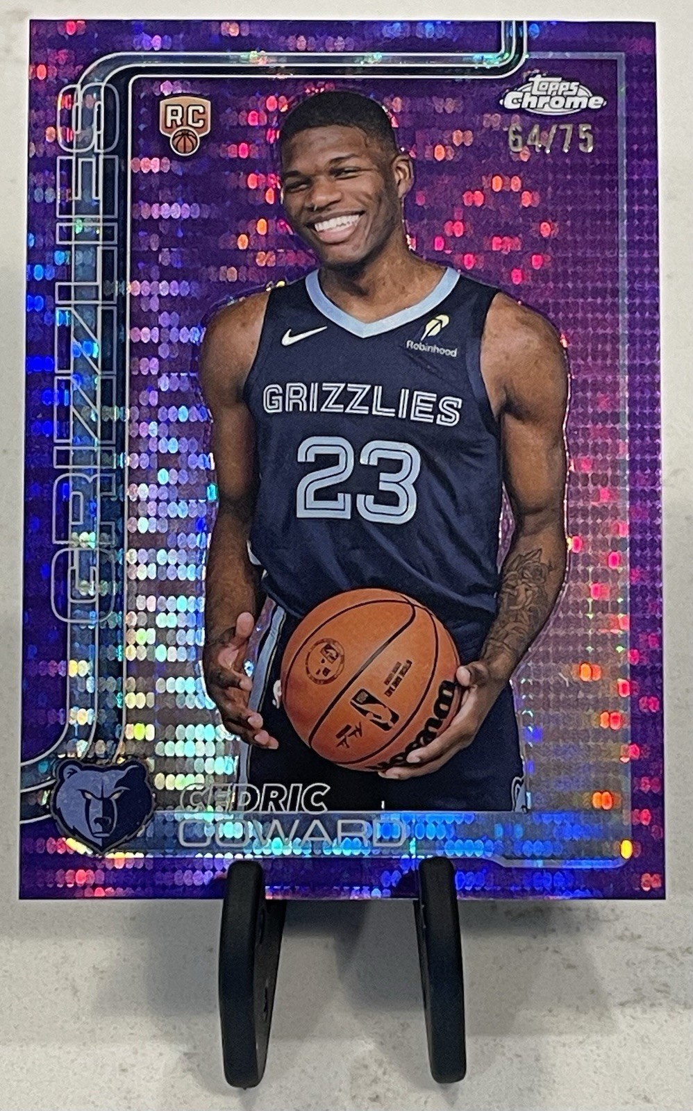 2025-26 Cedric Coward Topps Chrome RC #261 Purple Refractor /75 Rookie ✨