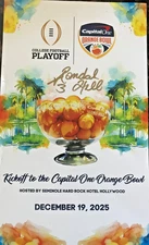 2025-2026  Orange Bowl College Football Logo Poster 14in x 8in Kick Off MINT