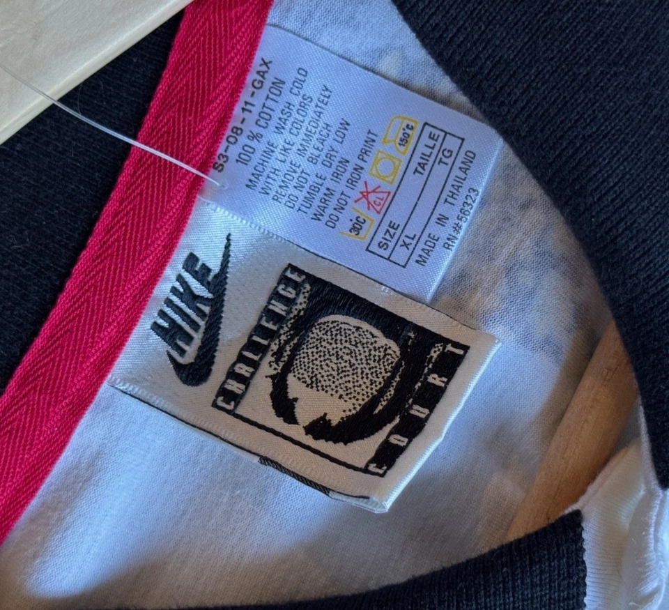 Nike Challenge Court Andre Agassi French Open 1993 Krajicek Tennis Shirt Sz XL - Image 3 of 4