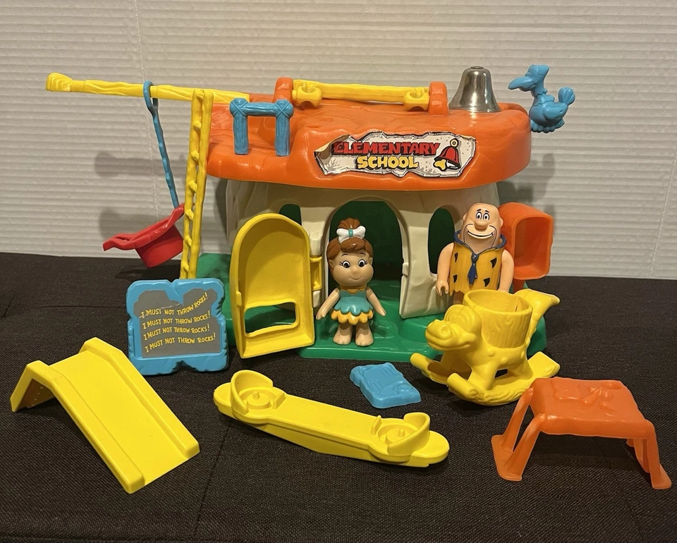 Coleco 1987 The Flintstone Kids BEDROCK ELEMENTARY SCHOOL Play Set- Incomplete - Image 2 of 4