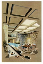   Mid-Century Modern Interior Design Poster -...