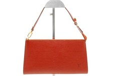 LOUIS VUITTON Epi Pochette Accessoires Brown Leather LV handbag