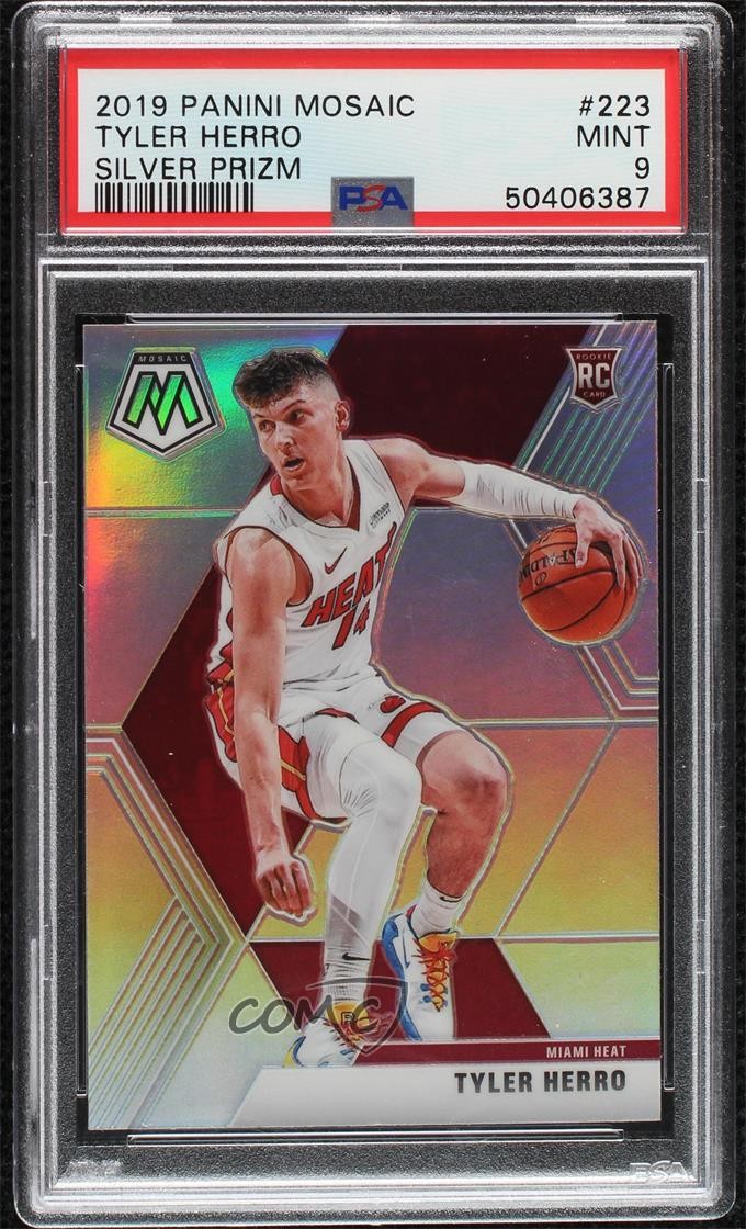2019-20 Panini Mosaic Rookies Silver Prizm Tyler Herro #223 PSA 9 MINT 2l4