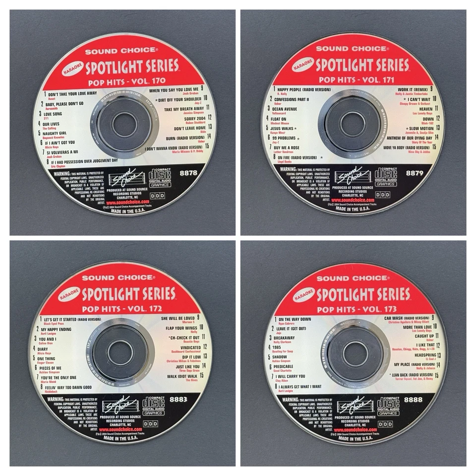 Sound Choice Karaoke Set 42 Discs CDG – Vol 107 & 159–200 – 630 Songs + Zip Case - Image 4 of 4