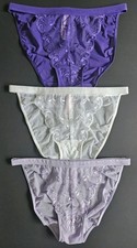 Vtg Victorias Secret String Bikini Panties Medium Embroidered Mesh NEW Lot Y2K