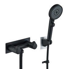 RV Shower Faucet, Matte Black Metal Camper Shower Faucet with Hose and Shower...