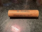 1957-P-Old-Sealed-Vintage-Lincoln Wheat Cents Roll-OBW-BU/Uncirculated! ( A )