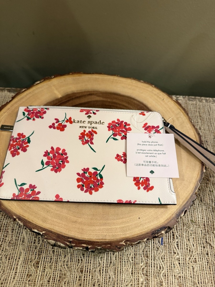 kate spade まとめ売り Kate Spade Staci Floral Bouquet Medium Zip Wristlet Fresh Peach Rt