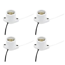 4 Pack E26/E27 Lamp Holder 660W 660V AC Ceiling Socket with 6 Inch Lead Wire