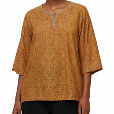 Fabindia Kurta Tunic Top Womens Small Chanderi Silk Cotton Blend Pullover NEW