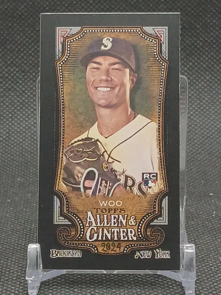 Bryan Woo RC Mini Black Border 2024 Topps Allen & Ginter #78 Seattle Mariners - Image 3 of 4