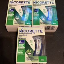 Nicorette Nicotine Mini Lozenge 2mg Mint Flavor 3 Boxes 81ct Exp 9/2026-2027 New