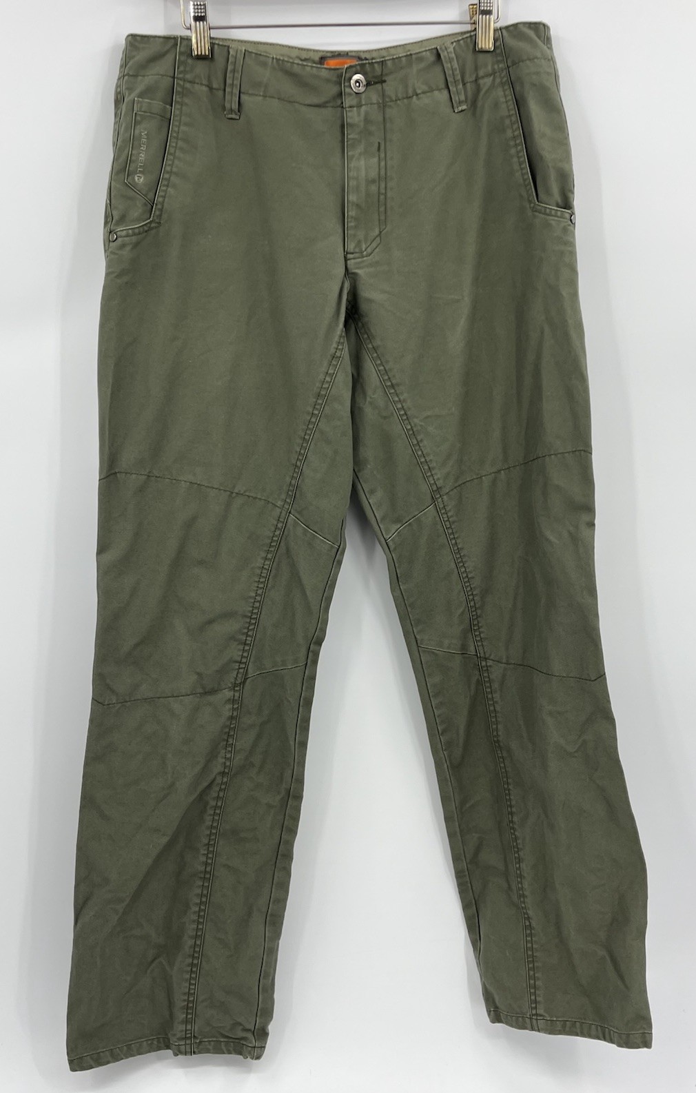 Merrell 32R Pantaloni da Escursionismo Cotone Tela Verde Oliva Caccia Outdoor 34x32