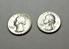Lot of Two (2) Silver Washington Quarters 1963-D + 1964-D Brilliant Uncirculated