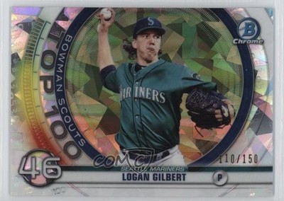 2020 Bowman Scouts Top 100 Chrome Atomic Refractor 110/150 Logan Gilbert 0u46