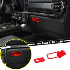 Fit For 2021-2026 Ford F150 ABS Red Co-pilot Storage Box Handle Cover Trim 2PCS