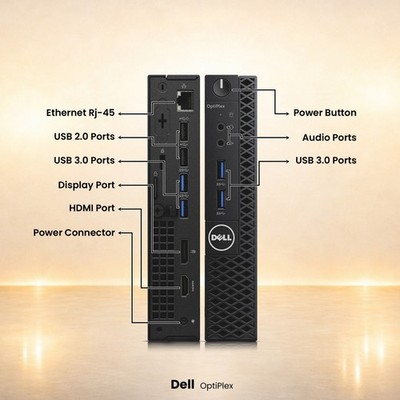Dell Optiplex 3050 Micro PC i5-7th 8GB RAM 256GB SSD WiFi Wireless