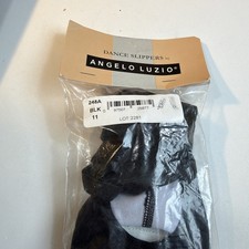 Angelo Luzio 248A Black Dance Slippers Ballet Shoes Size 11 BLK New