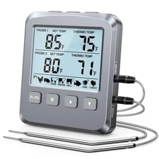 Dual Probe Meat Thermometer Digital for Cooking, Grilling & Smoking with Large L