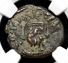 BYZANTINE. Constans II. 641-668. Æ Half Follis, Carthage mint, NGC VF