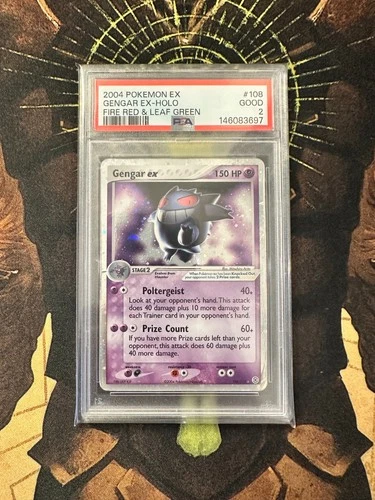 Pokemon Gengar ex 108/112 FireRed LeafGreen Holo SWIRL PSA 2