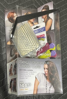 Olivia Garden CIXL-PROL Ceramic+Ion XL PRO L Brush, Booklet & 2 New Double Clips